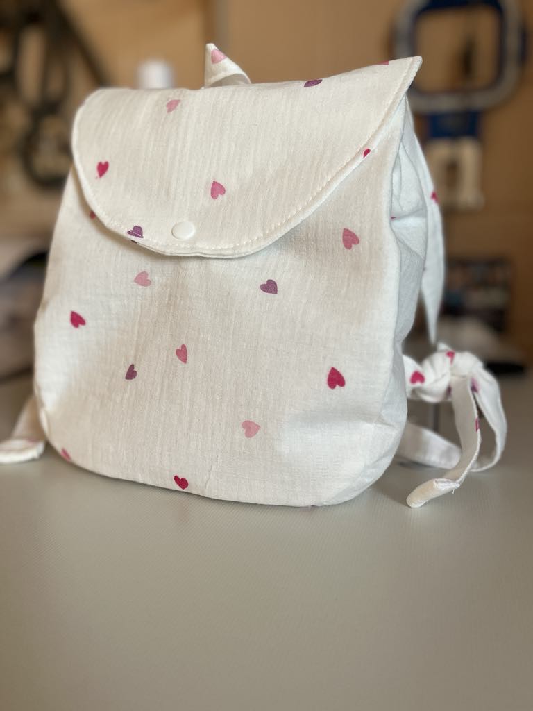 Sac en gaze de coton - spécial maternelle coeur