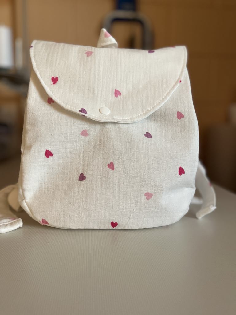 Sac en gaze de coton - spécial maternelle coeur