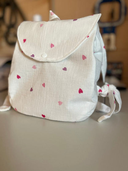 Sac en gaze de coton - spécial maternelle coeur