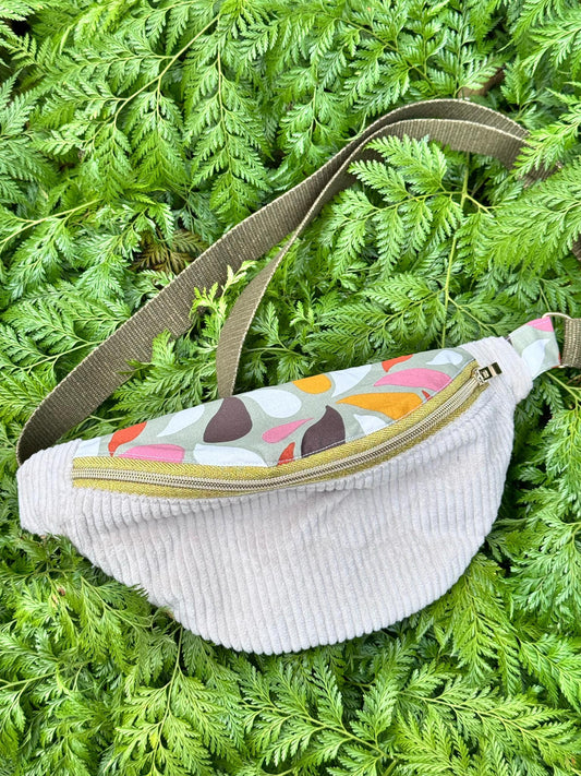 Sac banane - velours côtelé beige