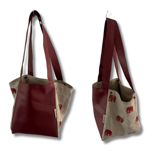 Sac à main - rouge/gris éléphant